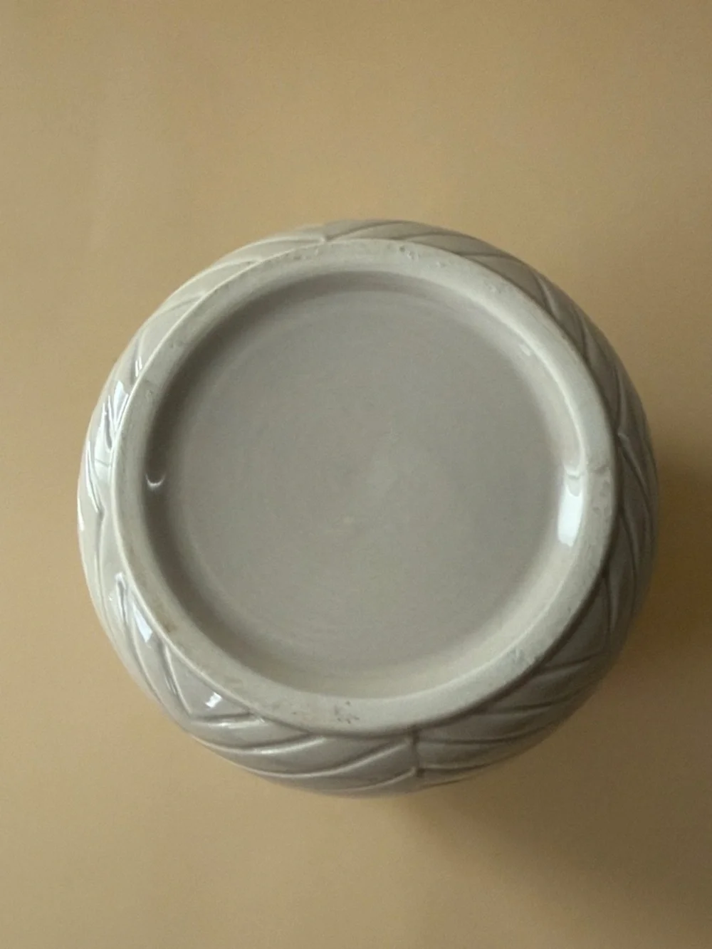 Chevron Patterned Ceramic Vase, High 4.5”